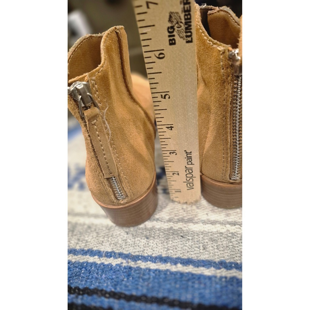 DOLCE VITA Tavin Tan Suede Ankle Boots Pointed Toe Back Zip Womens 8.5M - Picture 6 of 9